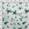 thumbnail image 2 of oneOone Cotton Cambric Fabric Flower & Leaves Watercolor Printed Fabric 1 Yard 56 Inch Wide, 2 of 4