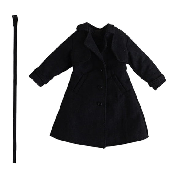 1/12 Figura de acción a escala Blazer Abrigo Traje Ropa en miniatura para cosplay Negro