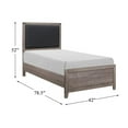 thumbnail image 6 of Lexicon Woodrow Contemporary Upholstery Headboard Wood Twin Bed in Gray/Black, 6 of 6