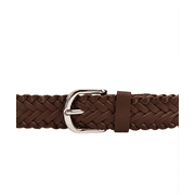 Leatherboss Mens Braided Brown Leather Belt