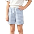 thumbnail image 2 of Amidoa Girls Shorts Elastic Waist Casual Summer Soft Shorts for Kids Blue Size 8, 2 of 8