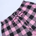 thumbnail image 6 of Bjutir Womens Pajamas Pants Casual Comfortable Micro Elastic Plaid Home Pants Drawstring Elastic Waist Loose Wide Leg Pajama Pants Pink, 6 of 8
