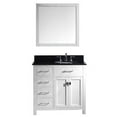 thumbnail image 3 of Caroline Parkway 36" Single Bathroom Vanity in Grey with Black Galaxy Granite Top and Round Sink with Polished Chrome Faucet and Mirror, 3 of 3