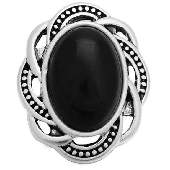 Vintage Oval Black Pearl Snap Jewelry Ginger Charm Button Fits Custom Necklaces, Bracelets