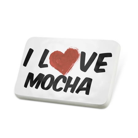 Porcelein Pin I Love Mocha Coffee Lapel Badge – NEONBLOND