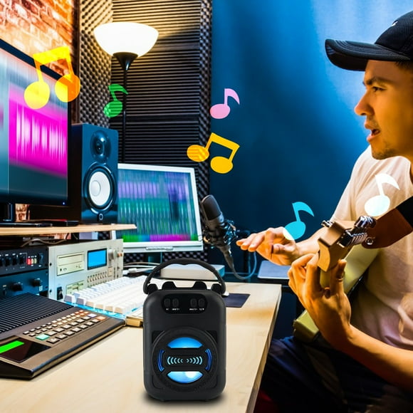 LSLJS Bluetooth Small Speaker, Outdoor Desktop Universal Speaker Card, USB Flash Drive, Radio, Microphone, Singing, Wireless Audio, Bluetooth Sound