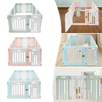 136*103*65cm 11 Panels Freestanding Pet Barrier Playpen Exercise Pen Pet Safety Fence for Indoor HDPE