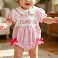 thumbnail image 2 of Odeerbi Baby Infant Boys Girls Clothes Baby Jumpsuit Romper Toddler Short Sleeve Letter Print T-Shirt Jumpsuit, 2 of 6