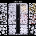 thumbnail image 6 of JTWEEN 3D Flower Nail Art Charms, 6 Grids 3D Acrylic Nail Flowers Rhinestone Light White Cherry Blossom Acrylic Nail Art Supplies with Pearls Manicure DIY Nail Decorations, 6 of 9