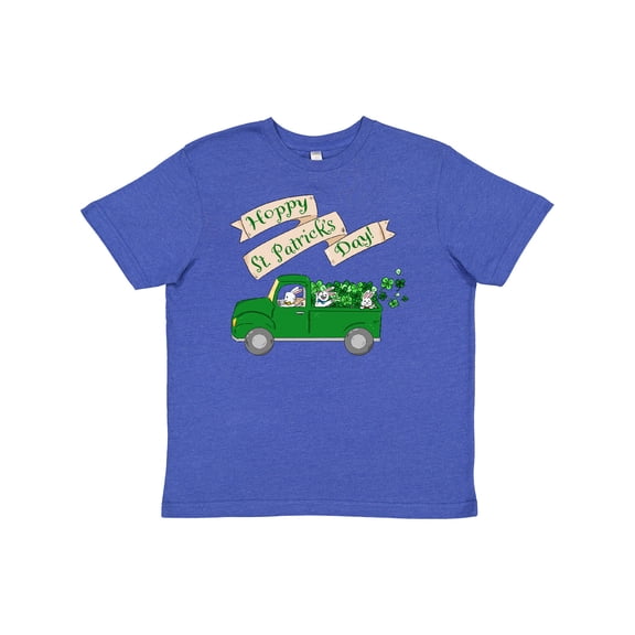 Inktastic Hoppy St. Patrick's Day Green Bunny Truck Youth T-Shirt