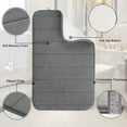 thumbnail image 5 of PiccoCasa 2 Pcs Memory Foam Bath Mat Non Skid Absorbent Soft ,17 x 24 inches Gray, 5 of 6