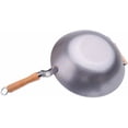 thumbnail image 2 of Wok de acero al carbono de 14 pulgadas con mango auxiliar (fondo plano) Grosor de calibre 14 Fabricado en EE. UU., 2 of 3