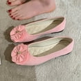 thumbnail image 4 of Miluxas Women Classy Cute Bow-Knot Ballet Flats Round Toe Daily Cozy Comfort Slip on Flat Shoes Pink 6(37), 4 of 9
