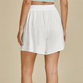 thumbnail image 6 of White Shorts for Woman, Linen Shorts for Women, Trendy High Waisted Casual Summer Pull on Short Pants Drawstring Beach Loose Fitting Shorts with Pockets Satin Cargo Pants for Women White XXL, 6 of 8