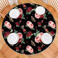 thumbnail image 2 of Pioneer Flower Floral Print Pattern Round Fitted Tablecloth with Elastic Edge,Dining Table Cover Waterproof,Outdoor Round Tablecloth for Camping,Dining,Indoor and Outdoor, 2 of 7
