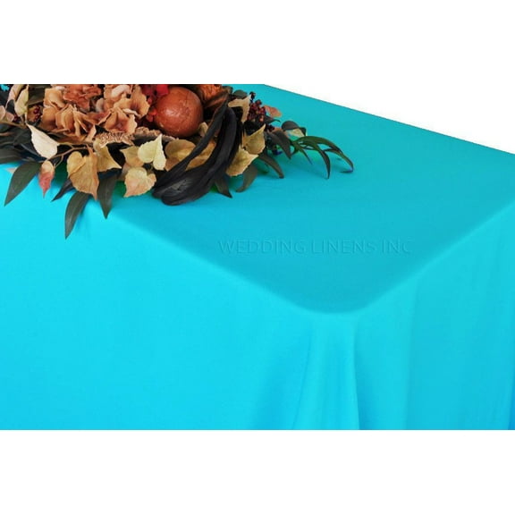 Wedding Linens Inc. 60"x120" Heavy Duty(200 GSM) Rectangular Polyester Tablecloth - Turquoise