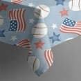 thumbnail image 5 of Blue Baseballs and USA Flags Pattern Square Tablecloth,Waterproof Square Table Cover,Wipeable Spillproof Washable Table Cover for Home Kitchen Party Decor 52"x52"(132x132cm), 5 of 6