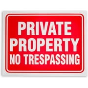 10 Pack Private Property No Trespassing Outdoor PVC Sign for Steet Road, Rust Free, 9 x 12 inches