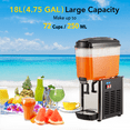 thumbnail image 3 of Commercial Cold Beverage Dispenser 4.8 Gal Drink Dispenser, Stainless Steel Commercial Slushy Machine 1 Tank, 3 of 7