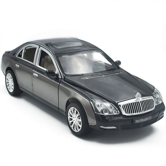 "1:24 scale Maybach S62 alloy die-cast car model with opening doors, lights, sound and spring-back function. Boys' toy car, children's birthday gift. "