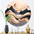 thumbnail image 2 of Designart "Metallic Beach View Gold III" Minimalism Landscape Metal Round Wall Art, 2 of 5