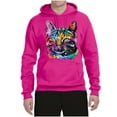 thumbnail image 3 of Cute Cat | Dean Russo Art Animal Lover Unisex Hoodie Sweatshirt, Fuschia, Large, 3 of 6