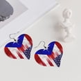 thumbnail image 5 of Leather Heart Earrings Dangle For Women Puerto-Rico-America-Flag Love Earrings Drop For Women, 5 of 6