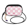 thumbnail image 2 of FORMRS Mini Crossbody Bag for Women Adjustable Shoulder Rope Travel Casual Phone Purse, Pink Checkered Heart, 2 of 7