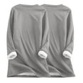 thumbnail image 3 of miqiqism 2 pcs Women 2024 Fleece Lined Shirts Casual Long Sleeve Sherpa Warm Tops Juniors Comfy Round Neck Solid Comfort Underwear Teen Girls Slim Fit Blouses,Gray,Medium, 3 of 3