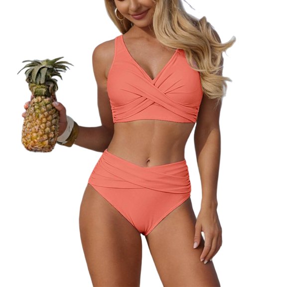 Aofany Plus Size Womens Bikini Sets High Waisted Swimsuit Bikini Bathing Suit for Women Two Pieces Swimwear
