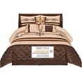 thumbnail image 4 of WPM WORLD PRODUCTS MART 7 Pieces Complete Bedding Ensemble Beige Brown Gold Luxury Embroidery Comforter Set Bed-in-a-Bag Bedding- Yasmen King, 4 of 4