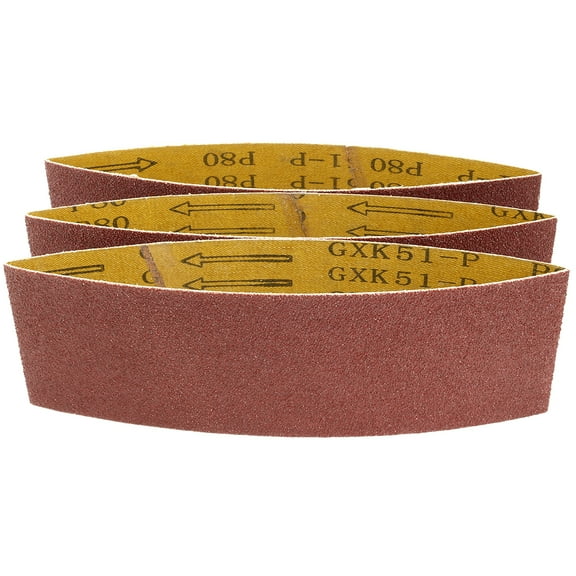 3-Inch x 18-Inch 80 Grit Lapped  Aluminum Oxide Sanding Belt 3pcs