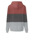 thumbnail image 4 of cllios Hoodies for Women Casual Color Block Top Comfy Novelty Drawstring Pullover Sweatshirt Long Sleeve Plus Size Shirt Blouse, 4 of 4
