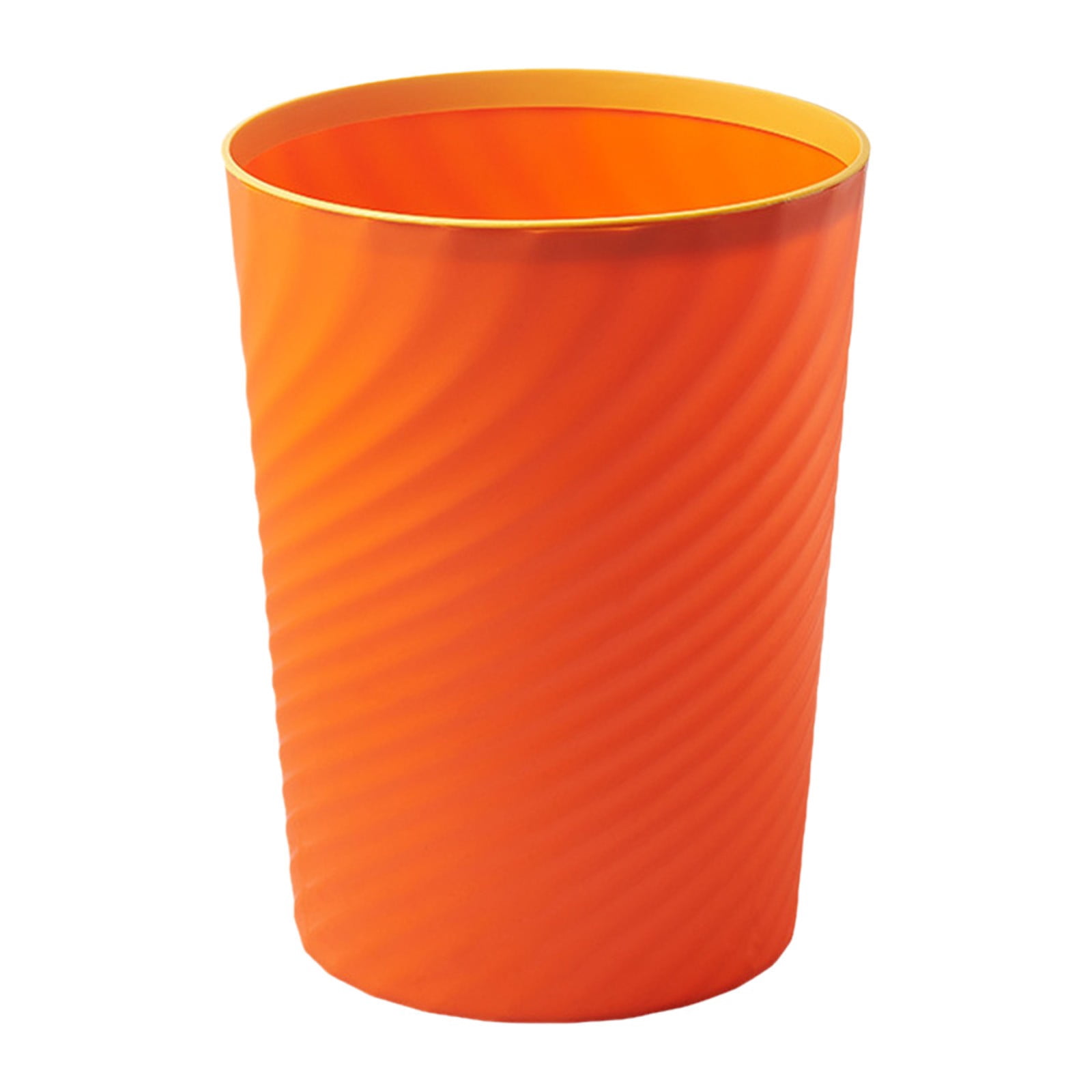 Small Trash Can, Plastic Wastebasket, Garbage Container Bin for Bathrooms, Kitchen, Bedroom, Moden Style (Orange, 1.8 Gallon) 7.87x10"