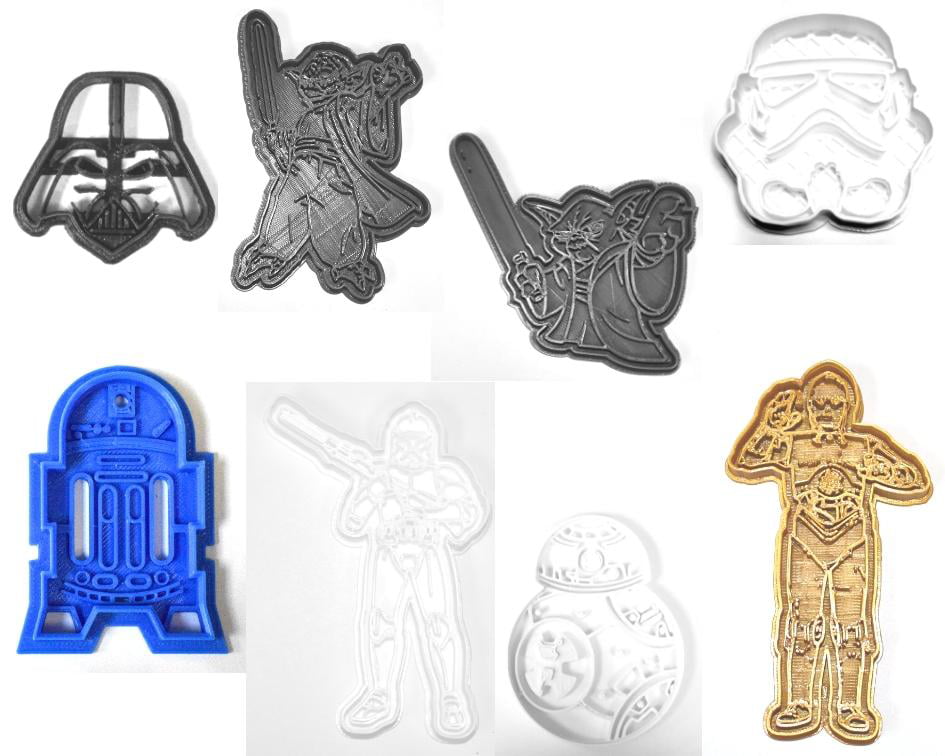 Star Wars Movie Characters R2D2 C3PO Yoda Set Of 8 Cookie Cutters USA  PR1023 - Walmart.com
