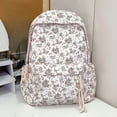 thumbnail image 3 of Floral School Backpack, Lightweight School Bookbag with Drawstring Side Pockets, Portable Laptop Backpack for College Shopping (Style 4), 3 of 9