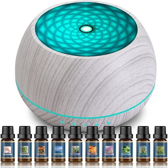 Diffuseur d'huiles essentielles, humidificateur à ultrasons 1000 ml diffuseur de brume fraîche d'aromathérapie avec 3 modes de temps et 7 couleurs d'aromathérapie LED arrêt automatique