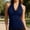 Blue 1, variant on Women's Tanks Casual Draped Front Neckline Sleeveless Top for Everyday Wear Elegant Backless Design Flowy Soft Knit Purple XL