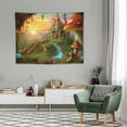 thumbnail image 2 of ONETECH  Fantasy Castle Tapestry Eager Forest Mushroom Butterfly Big Tree Fairy Tale World Wall Hanging Aesthetics Art Fantasy Tapestry Indoor And Outdoor Home Decoration, 2 of 7