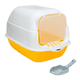 thumbnail image 1 of Arenero Cerrado Para Gato Con Pala Puerta Belug, Amarillo Blanco, 1 of 5