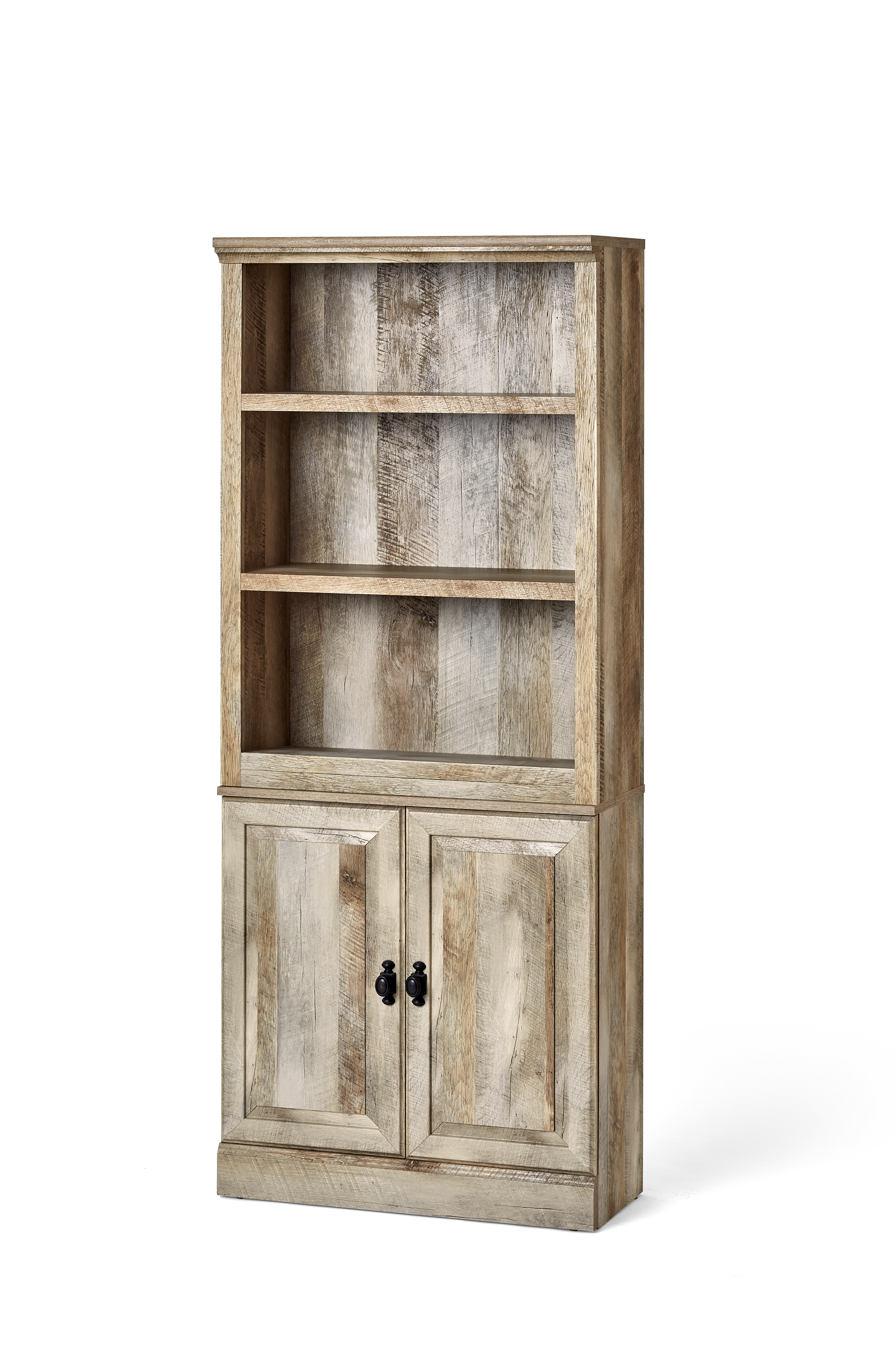 Better Homes & Gardens 71" Crossmill 5 Shelf Bookcase with Doors, Weathered Wood Finish - image 2 of 10
