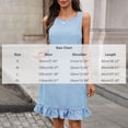 thumbnail image 3 of Ovbmpzd Solid Summer Dresses for Women Dark Blue Shift Ruffle Mini Dresses Sleeveless Casual Crew Neck Dresses Summer Dresses,L, 3 of 6
