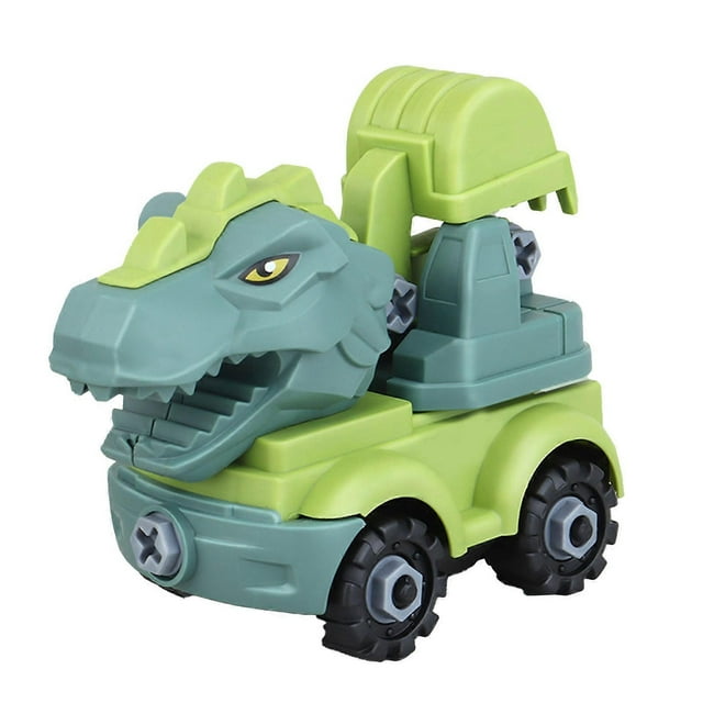 Dinosaur Theme Kids Construction Vehicles Scene Simulation DIY Assembly Engineering Trucks Toys Excavator