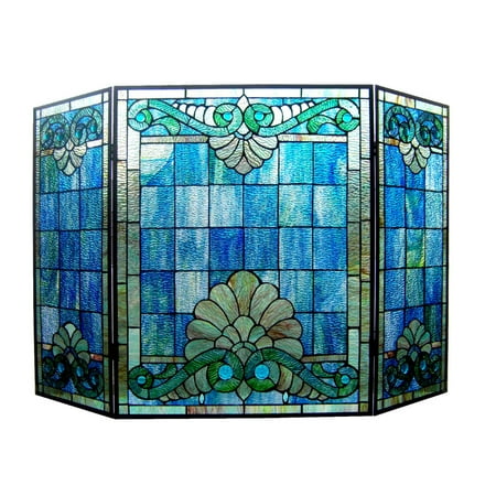 

CHLOE Lighting KEANU Tiffany-style 3pcs Folding Victorian Fireplace Screen 44 Wide