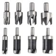 thumbnail image 1 of Hmwy-carbon Steel Spiral Drill Bit Woodworking Plug Cutter Thread Shank Set, 1 of 5