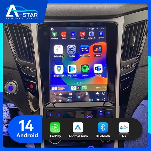 Wireless Android Car Stereo Radio For Hyundai Sonata 2011-2015 Carplay GPS Navi