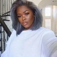 thumbnail image 3 of Hair Natural Mixed Blue and Gary Bob Wig Bob Synthetic Wigs for Women Gray Hair Wigs for Women Bob Hairstyles Gray Hair, 3 of 5