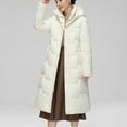 thumbnail image 6 of Maqroz Womens Long Puffer Jackets Thick Heavy Winter Coats Oversized Down Coat Warm Parka Hooded Quilted Jacket Plus Size Outerwear Overcoat, Beige XXXL, 6 of 7