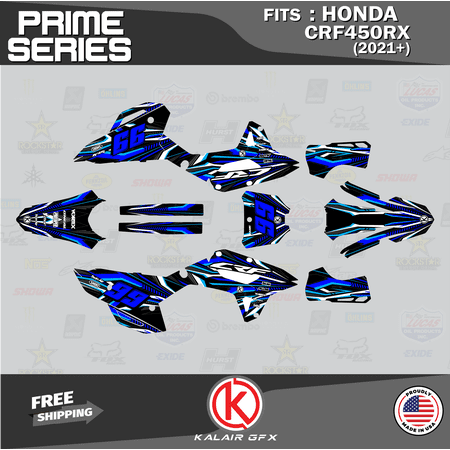 Kalair GFX Graphics Kit for Honda CRF450RX (2021+) Prime Series Kalair GFX Graphics Kit for Honda CRF450RX (2021+) Prime Series