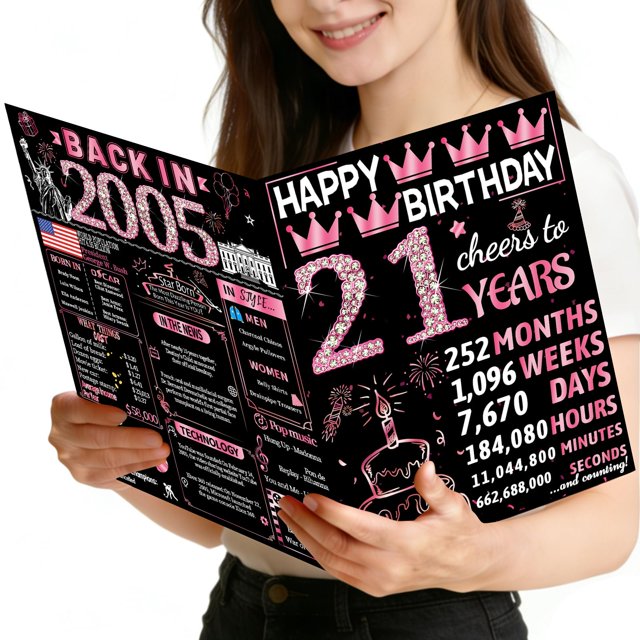 Tarjeta de cumpleaños Joycard 21 años jumbo con sobre 20 x 25 cm